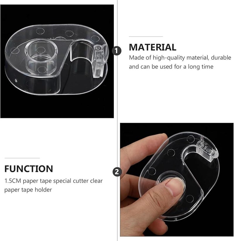 5Pcs 1.5Cm Plastic Tape Cutters And Holders With Portable Dispensers For Office Desk Organization - Image 5